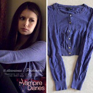 Banana Republic Purple Cropped Button Cardigan